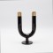 CANDLE HOLDER METAL BLACK-GOLD 11x7.5x20cm 819-00310