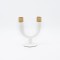 CANDLE HOLDER METAL WHITE-GOLD 11x7.5x15cm 819-00311