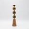 CANDLE HOLDER METAL NATURAL-GOLD 7x7x33cm 819-00315