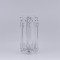 CANDLE HOLDER GLASS WITH METALLIC ACCENTS SILVER 12x22cm 819-00966