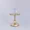 DECORATIVE CAKE STAND WITH LID METAL WITH MIRROR GOLD 22x15cm 819-00978