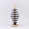 CANDLE HOLDER WITH GLASS AND METAL GOLD-GREY 12x27cm 819-00982