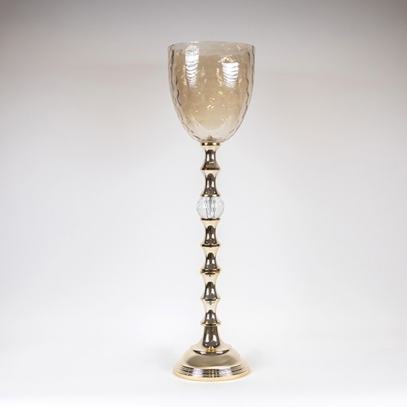 VASE METAL-GLASS 25x91cm 819-00989