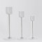 S/3 CANDLE HOLDER WITH METALLIC BASE SILVER 7x25cm / 7x20cm / 7x15cm 819-01018