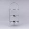 DECORATIVE CAKE STAND 3 TIERS GLASS WITH SILVER DETAILS 20x51cm 819-01028