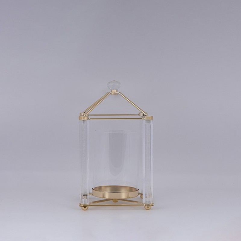 LANTERN METAL GOLD 15x28cm 819-01037
