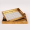 S/2 TRAY PS & MIRROR BROWN 40x30x4.5cm / 35x25x4.5cm 819-01157