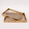 S/2 TRAY PS & GLASS BROWN 40x30x4.5cm / 35x25x4.5cm 819-01158