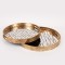 S/2 TRAY PS & MIRROR GOLD 40x40x4cm / 36x36x4cm 819-01160