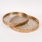 S/2 TRAY PS & GLASS GOLD 36x36x4cm / 32x32x4cm 819-01163