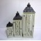 S/3 LANTERNS WOODEN WHITE METAL 34x34x104cm 819-01436