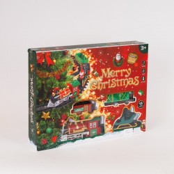 TRAIN WITH RAILS AND GREEN WAGON, FOR CHRISTMAS TREE, 18PCS 600-47283