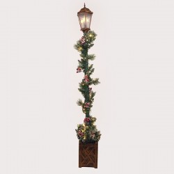 COLUMN WITH CHRISTMAS GARLAND, ILLUMINATED, WITH ADAPTOR, 210cm 600-47923