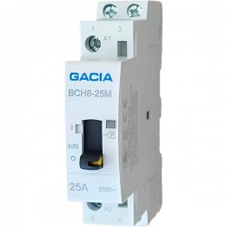MANUAL AC CONTACTOR 2P 25A 2NO 230V GACIA 500-37300