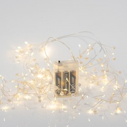 КЛЪСТЕР 2М С 120 МИНИ LED, ПЕРЛИ, ТОПЛА БЯЛА СВЕТЛИНА
