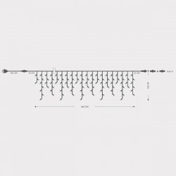 ICICLE, 144 LED 5mm WITH CUPS, 230V, 3 CONNECTORS UNTIL 8 SET, GREEN RUBBER WIRE, WHITE LED (H60 x W300cm, 5/7/5/7), LEAD WIRE 1.5m, IP65 600-09580 ICICLE, 144 LED 5mm WITH CUPS, 230V, 3 CONNECTORS UNTIL 8 SET, GREEN RUBBER WIRE, WHITE LED (H60 x W300cm, 5/7/5/7), LEAD WIRE 1.5m, IP65 600-09580