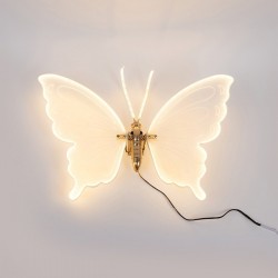 LIGHTED BUTTERFLY 40cm, 12V ADAPTOR, 120 LED/M, WARM WHITE LED, LEAD WIRE 3m, IP44 600-22585