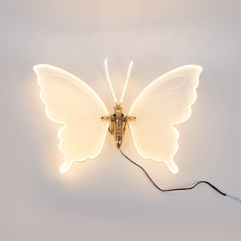 LIGHTED BUTTERFLY 40cm, 12V ADAPTOR, 120 LED/M, WARM WHITE LED, LEAD WIRE 3m, IP44 600-22585