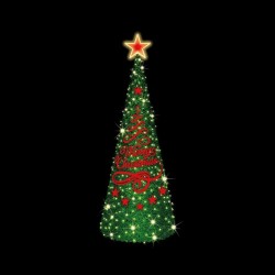 PROFESSIONAL DESIGN, CHRISTMAS TREE 3D, WARM WHITE LED ROPE LIGHT, WARM WHITE LED, 350x120cm, IP65 600-23450