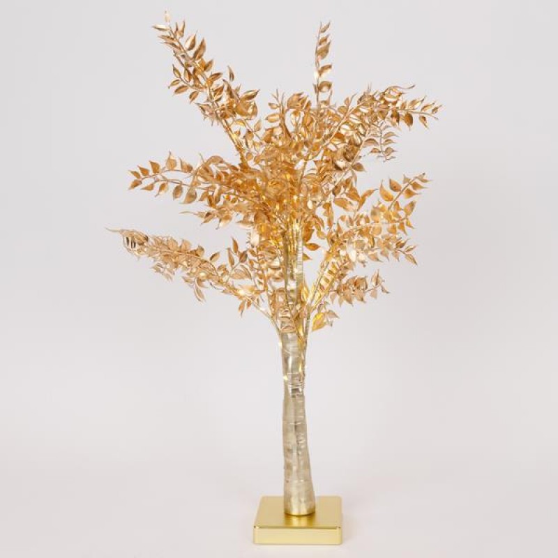 GOLD RUSKUS TREE 60cm, BATTERY BOX 3xAA, TIMER, 40 MINI LED WARM WHITE, IP20 600-30712