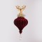ВИСЯЩА КОЛЕДНА УКРАСА ОТ КАДИФЕ С ЕЛЕНЧЕ В БОРДО И ЗЛАТНО