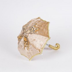 GEISHA UMBRELLA, BEIGE VELVET, 16x20cm 600-46906