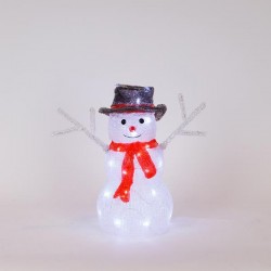 ACRYLIC SNOWMAN, ADAPTOR, 40 WHITE LED, 31x18x34cm, LEAD WIRE 5m, IP44 600-47215 ACRYLIC SNOWMAN, ADAPTOR, 40 WHITE LED, 31x18x34cm, LEAD WIRE 5m, IP44 600-47215