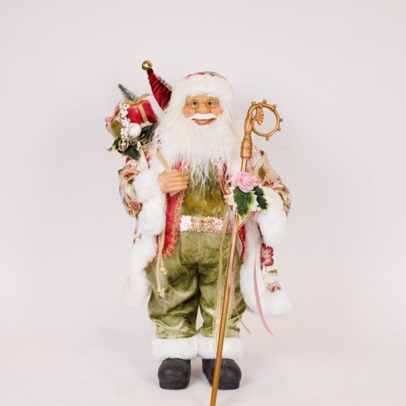 SANTA CLAUS, IN PINK VINTAGE CLOTHES, 66cm 600-47313