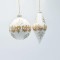 GLASS ORNAMENT, WHITE PEARL WITH CHAMPAGNE DETAILS, 2 DESIGNS, SET 4PCS, 8cm 12.5cm 600-47465