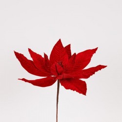 VELVET POINSETTIA, ALL RED, 30x24cm 600-47502