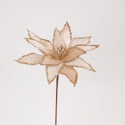 CHAMPAGNE FLOWER WITH GLITTER LEAVES, 34x48cm 600-47517