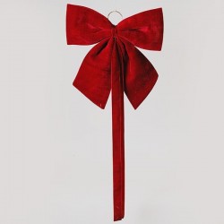 BOW, VELVET BURGUNDY, WITH RIBBON, 44cm 600-47570