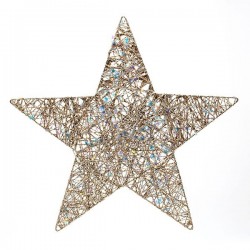 STAR WITH CHAMPAGNE THREAD AND IRIDESCENT LITTLE STARS, 100cm 600-48051