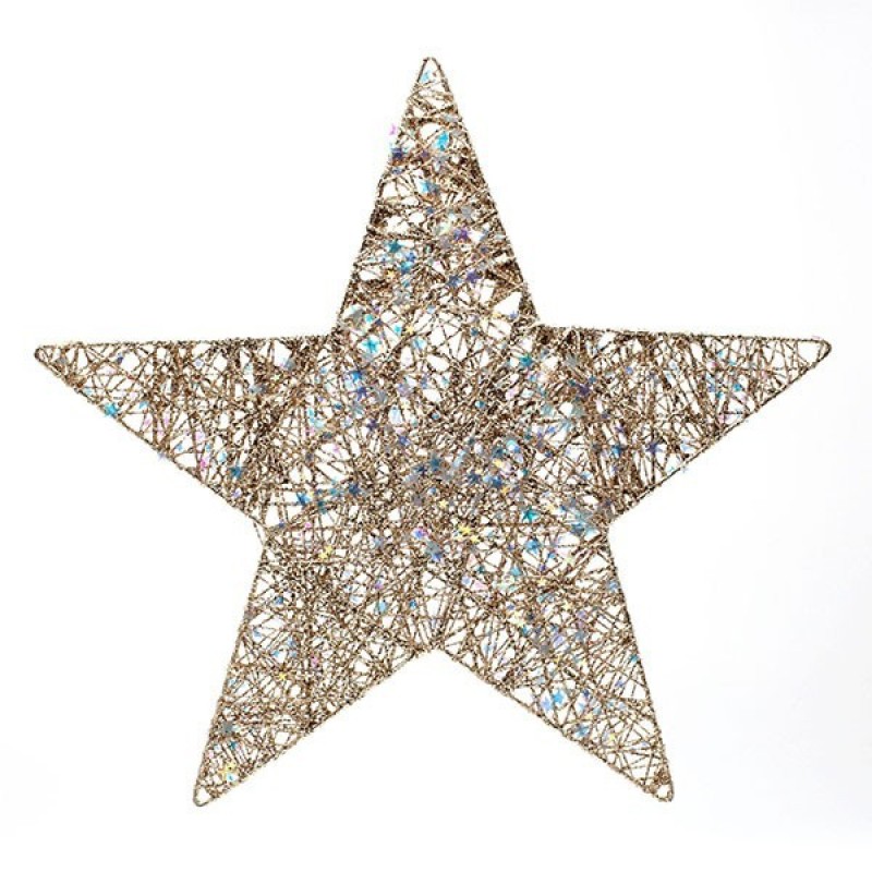 STAR WITH CHAMPAGNE THREAD AND IRIDESCENT LITTLE STARS, 100cm 600-48051