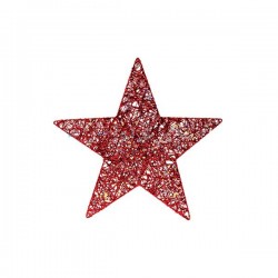 STAR WITH RED THREAD AND IRIDESCENT LITTLE STARS, 30cm 600-48052
