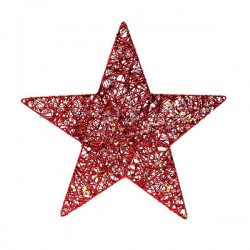 STAR WITH RED THREAD AND IRIDESCENT LITTLE STARS, 40cm 600-48053