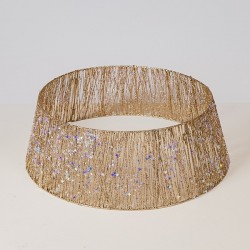 TREE SKIRT WITH CHAMPAGNE THREAD AND IRIDESCENT LITTLE STARS, 60x20cm 600-48058