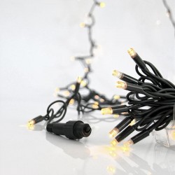 LINE, 100 LED 5mm WITH CUPS, 230V, 3 CONNECTORS UP TO 9 SET, GREEN RUBBER WIRE, DAYLIGHT LED PER 10cm, LEAD WIRE 1.5m, IP65 600-09103